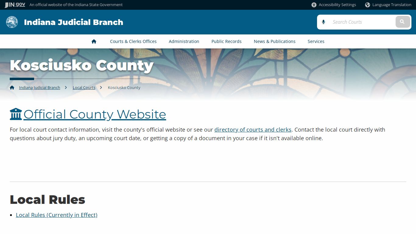 Courts: Kosciusko County - IN.gov