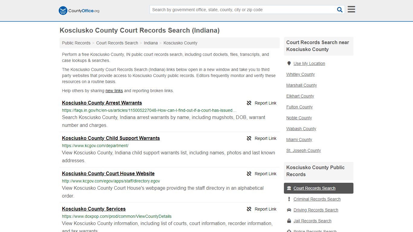 Court Records Search - Kosciusko County, IN (Adoptions ...